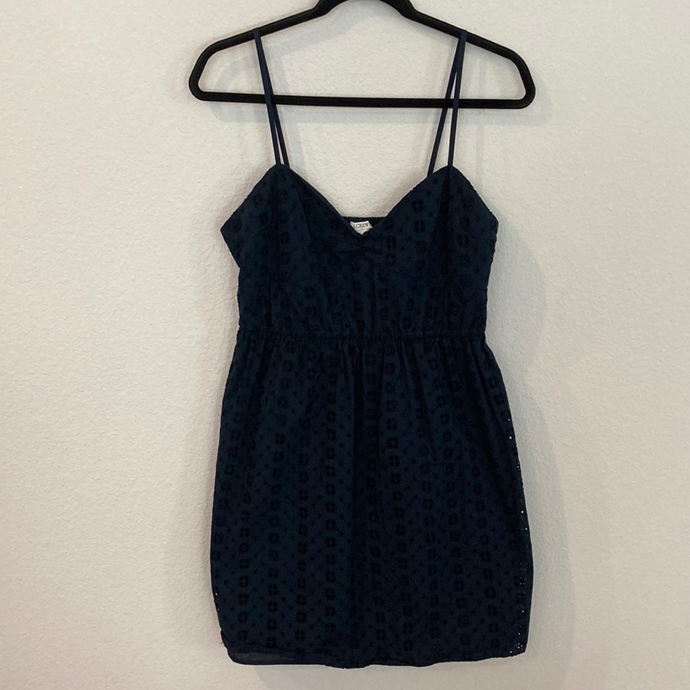 J. Crew Navy Eyelet Lace Dress